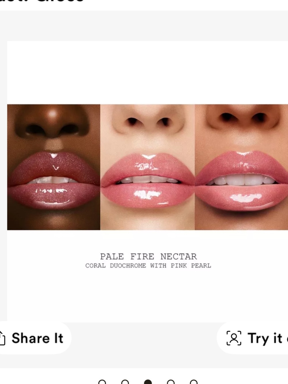 Natasha denona Pale Fire Nectar Coral Duochrome Lip Gloss